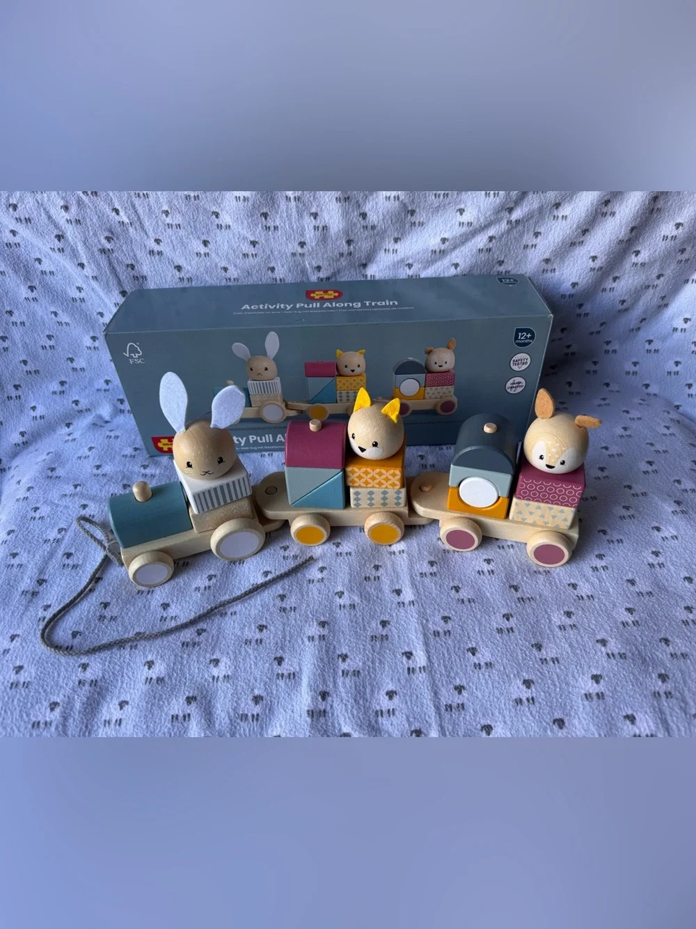 BIGJIG TOYS- Bloomingdale’s Wooden Pull-Along Activity Train - Multicolor